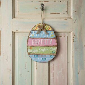 Forum Novelties Hippety Hop Easter Egg Plaque Sign Wall Decor Holiday Decoration